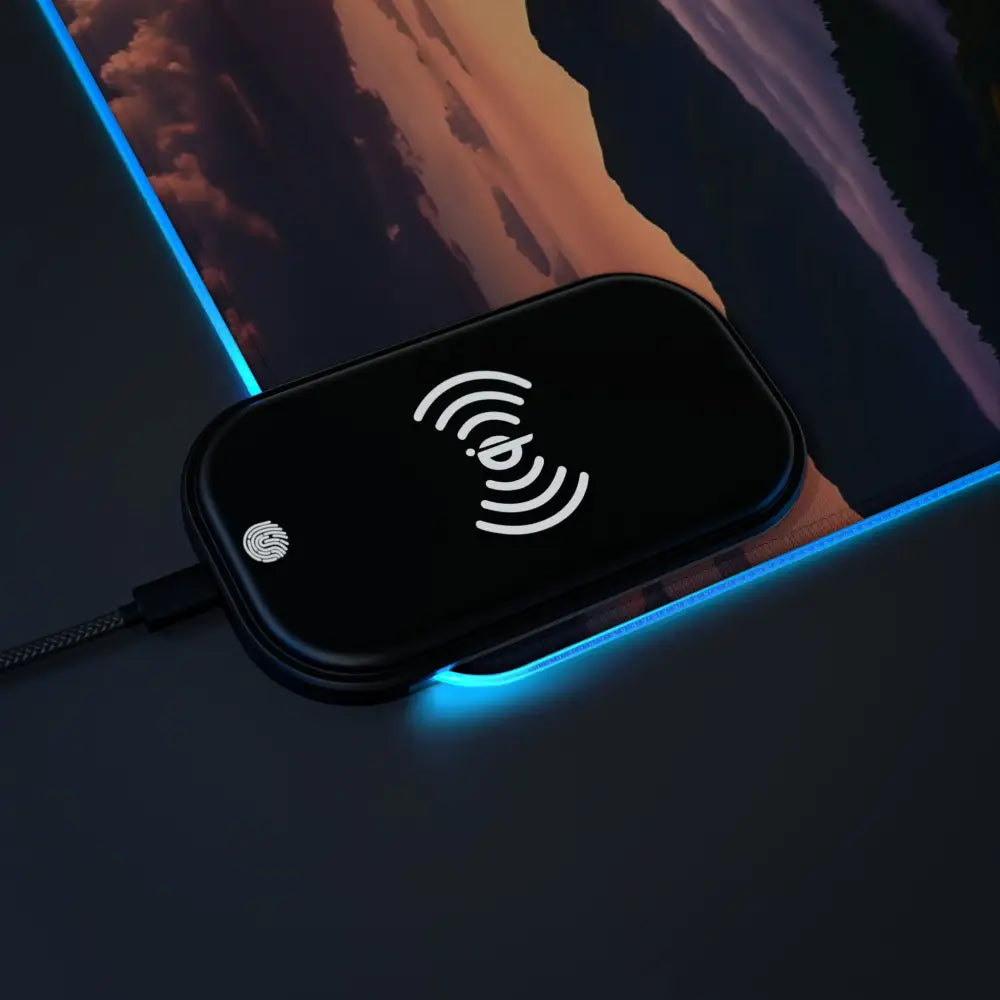Black wireless charging pad on RGB Wireless Charging Mousepad The Edge of Dawn PixiOnyx Dreamscape Vibe