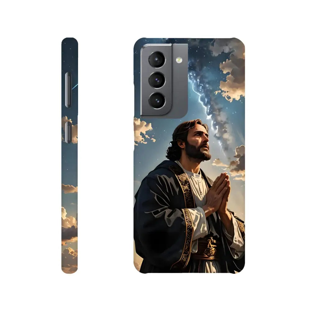 Jesus-themed phone case for Samsung Slim Case Prayer to the Cosmos by PixiOnyx