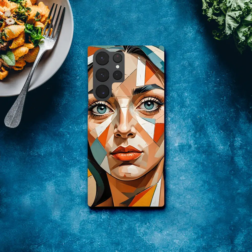 Smartphone with geometric woman portrait case Samsung Slim Case Prismatic Portrait PixiOnyx