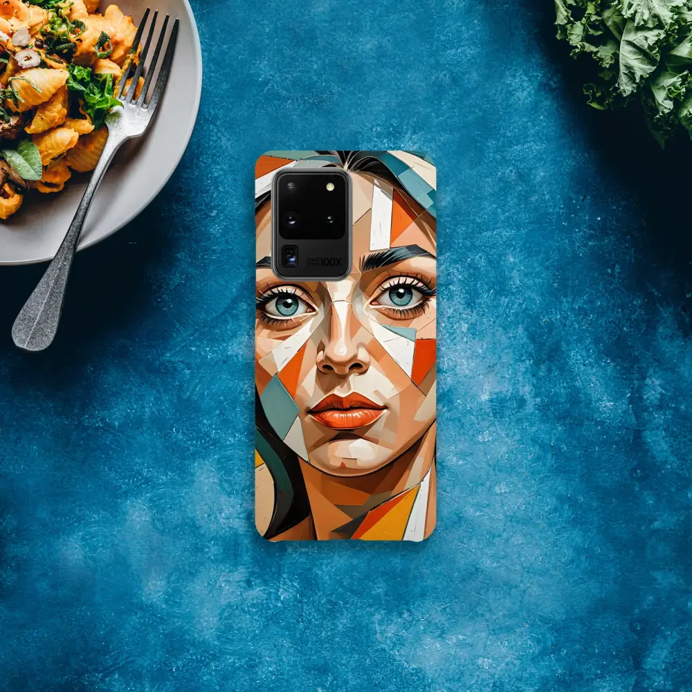 Samsung Slim Case with geometric woman’s face design for PixiOnyx Artistic Cover