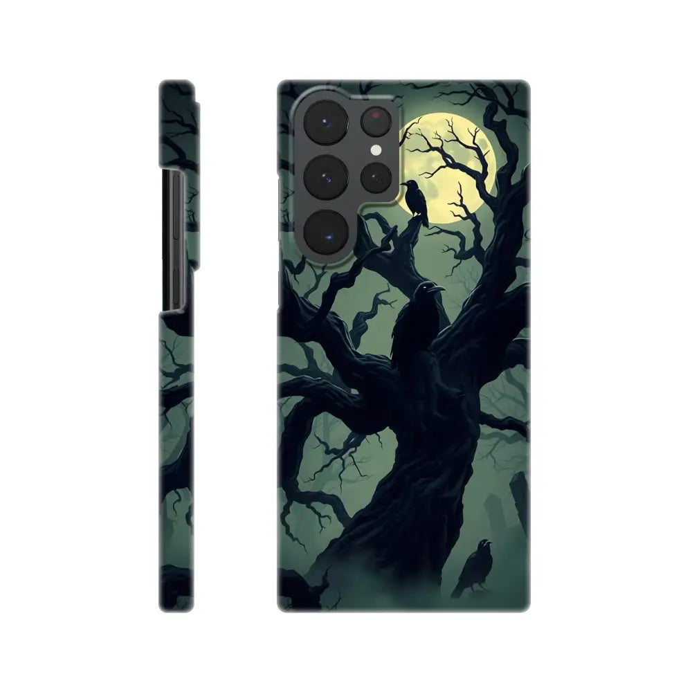 Phone case with spooky tree design for Samsung Slim Case Watcher of the Crooked Moon PixiOnyx Phantom Grip Series