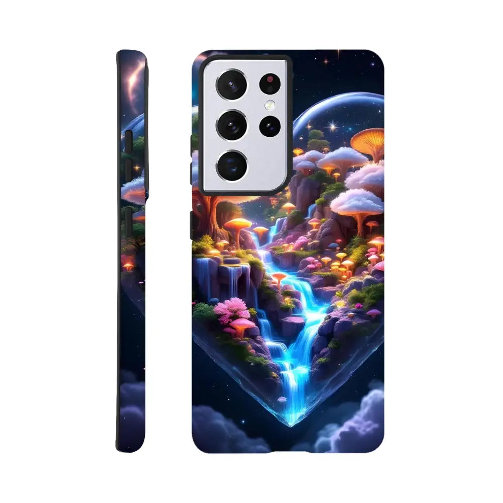Galaxy phone case with a fantasy landscape design for Samsung Tough Case Cosmic Heart