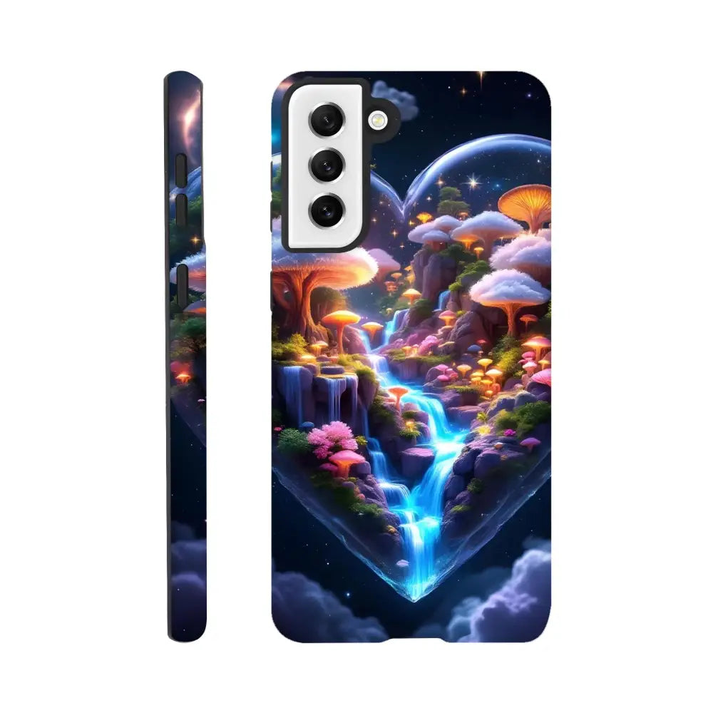 Fantasy mushroom waterfall phone case for Samsung Tough Case Cosmic Heart PixiOnyx Microverse Armor