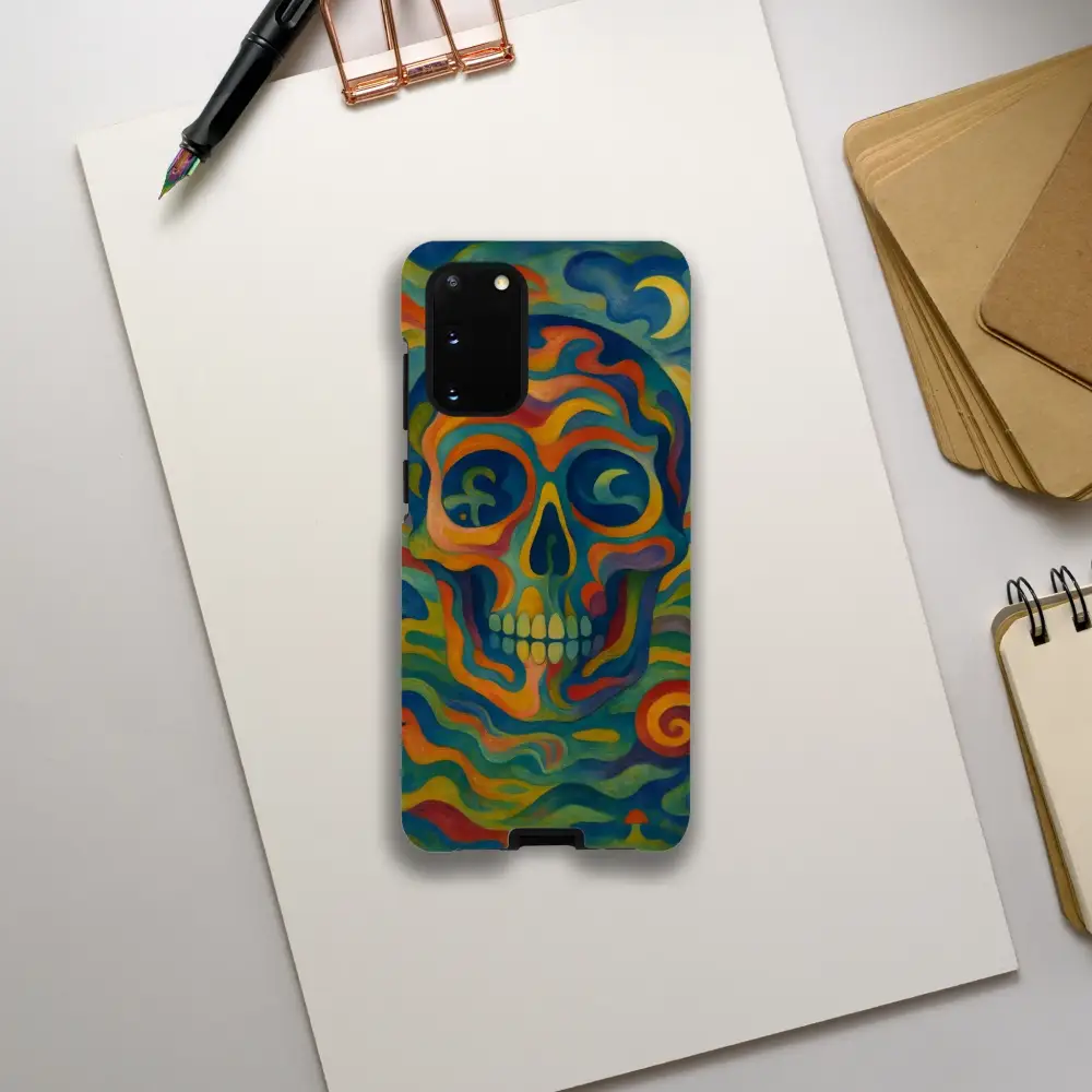 Colorful Skull Phone Case for Samsung Tough Case Craniocolor PixiOnyx Psychedelic Skull Armor