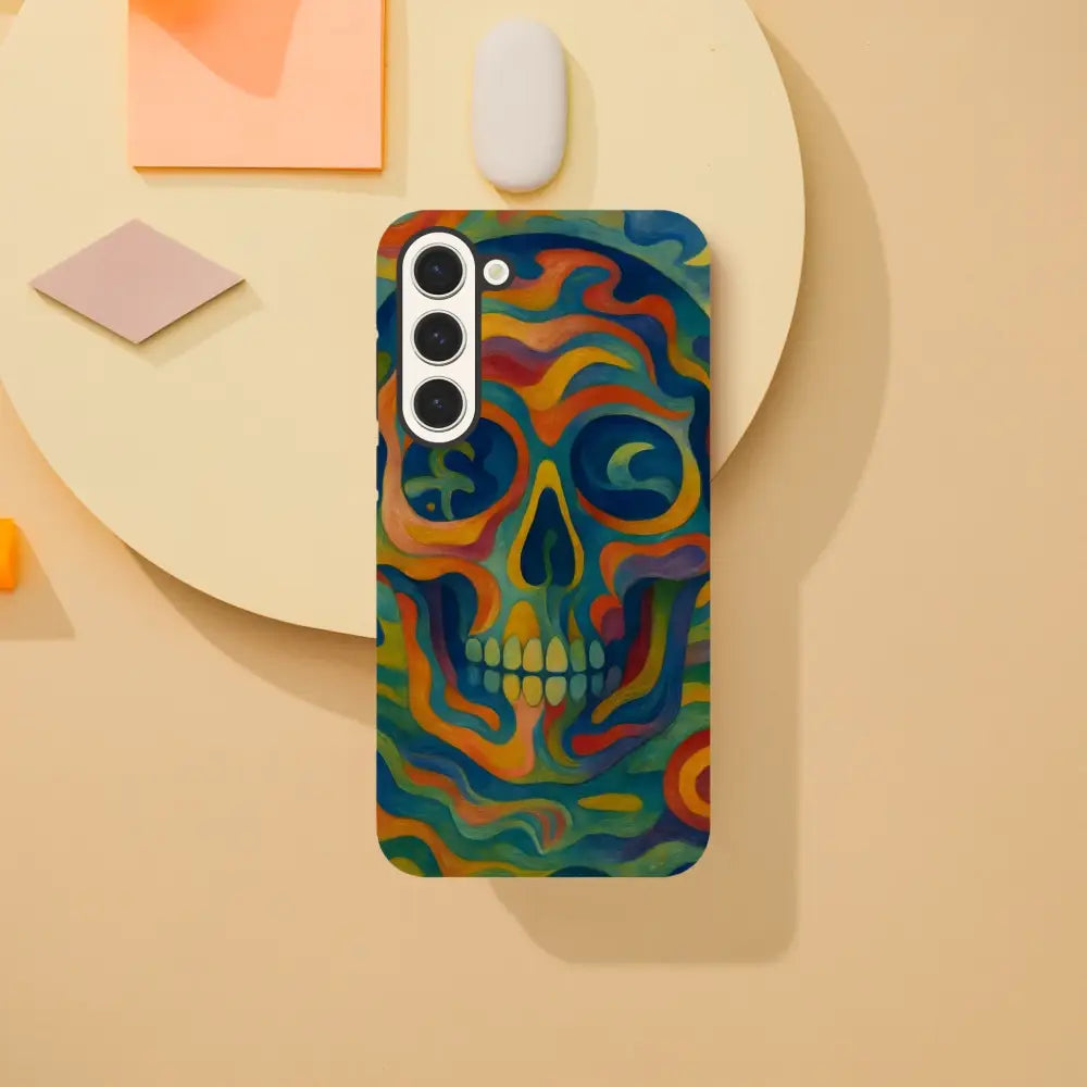 Colorful skull phone case for Samsung Tough Case Craniocolor PixiOnyx Psychedelic Skull Armor