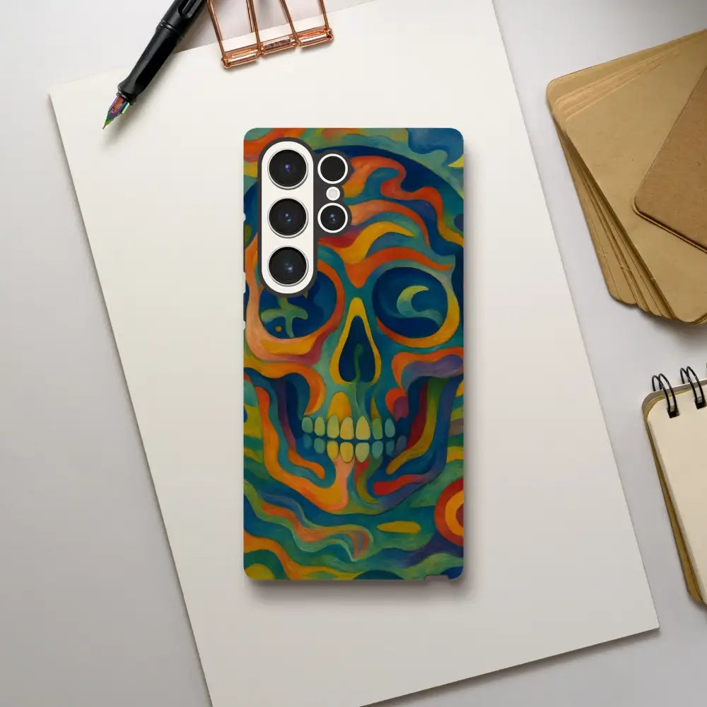 Colorful skull phone case for Samsung Tough Case Craniocolor PixiOnyx Psychedelic Skull Armor