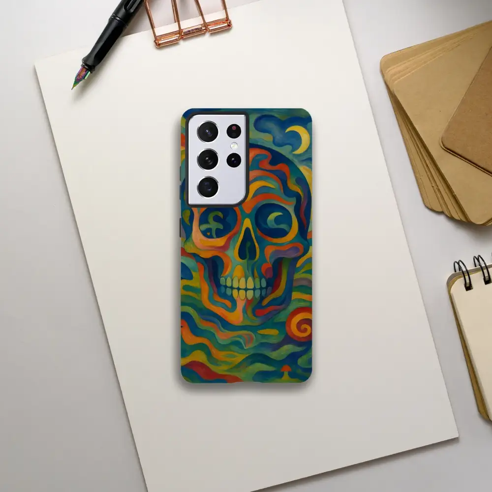 Colorful skull phone case for Samsung Tough Case Craniocolor PixiOnyx Psychedelic Skull