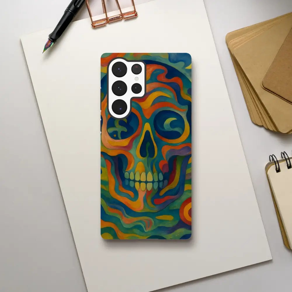 Colorful skull phone case for Samsung Tough Case Craniocolor PixiOnyx Psychedelic Skull Armor