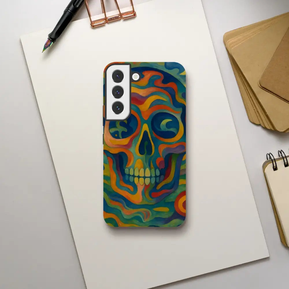 Colorful Skull Phone Case for Samsung Tough Case Craniocolor PixiOnyx Psychedelic Skull Armor