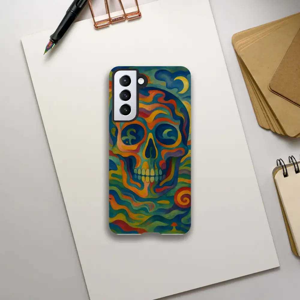 Colorful skull phone case for Samsung Tough Case Craniocolor PixiOnyx Psychedelic Skull Armor