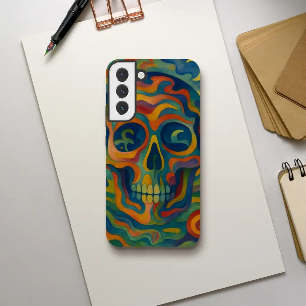 Colorful skull phone case for Samsung Tough Case Craniocolor PixiOnyx Psychedelic Skull Armor