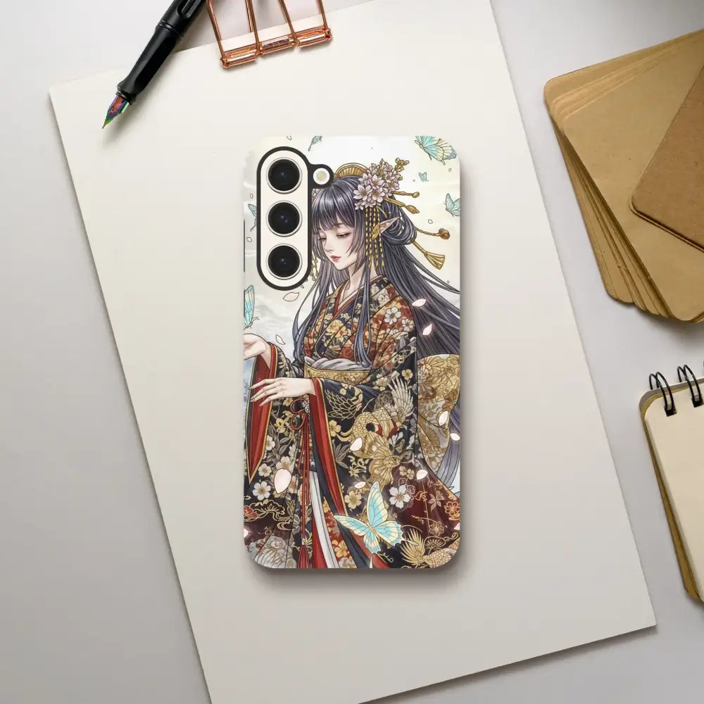 Samsung Tough Case with anime-style Kimono Maiden illustration for stylish protection