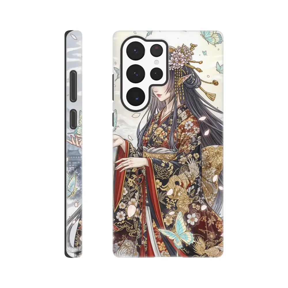 Samsung tough case with anime kimono maiden illustration for stylish protection