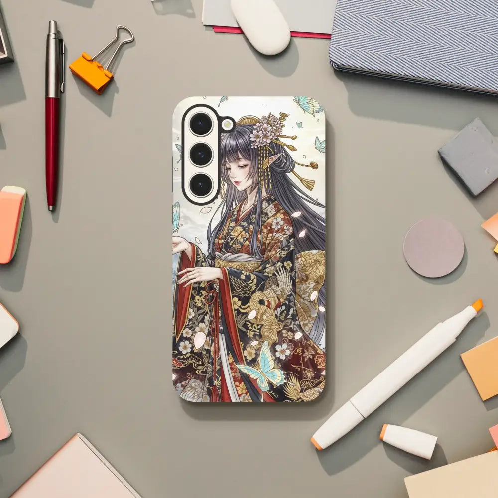 Samsung Tough Case featuring a geisha-themed design from PixiOnyx Elegant Protector Series