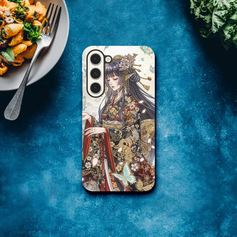 Samsung Tough Case with anime-style woman in kimono for Ethereal Kimono Maiden series