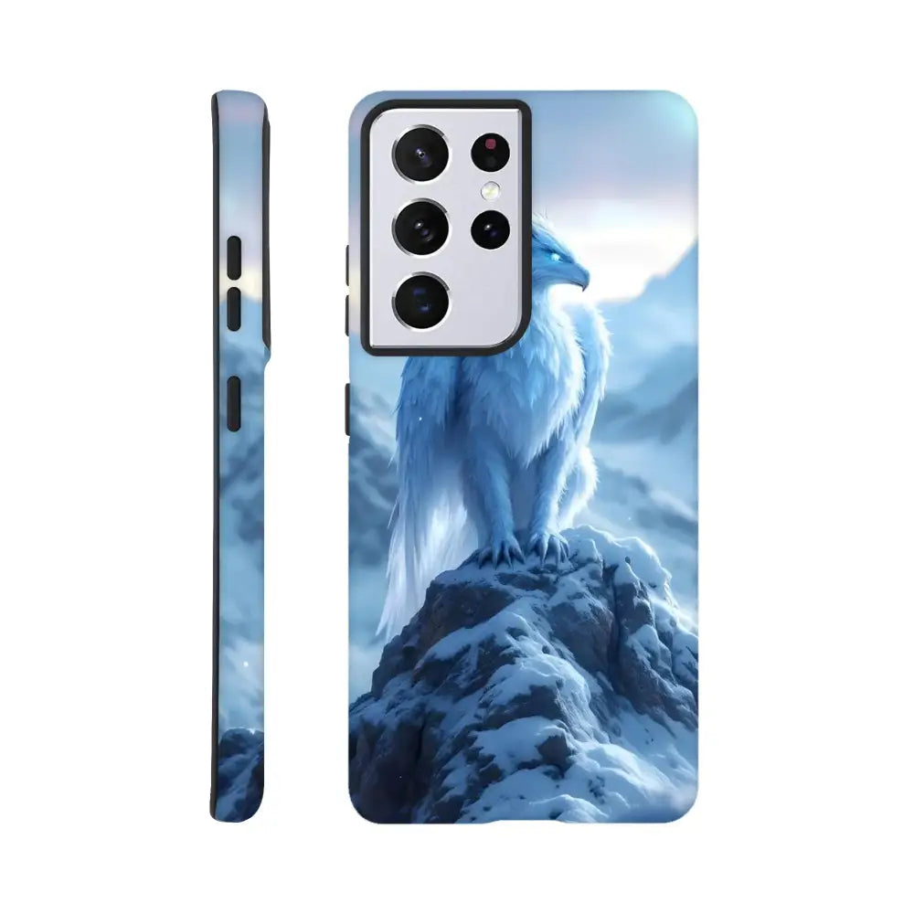 Phone case with a white dragon design for Samsung Tough Case Frostpeak Gryphon PixiOnyx