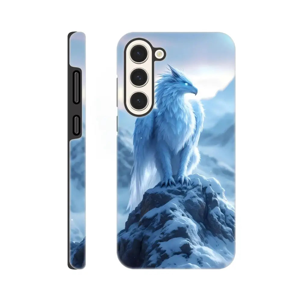 Samsung Tough Case with a blue dragon design for PixiOnyx Winter Sentinel Fantasy Shell
