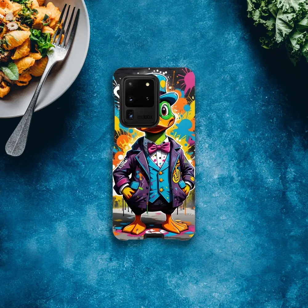 Duck-themed phone case for Samsung Tough Case Gangster Duck Swagger PixiOnyx Urban Armor