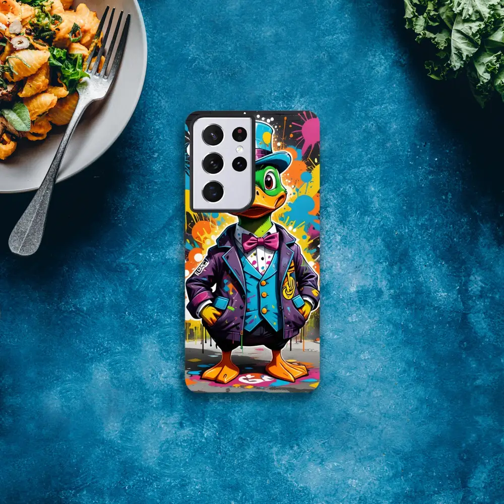 Duck-themed smartphone case for Samsung Tough Case Gangster Duck Swagger from PixiOnyx Urban Armor