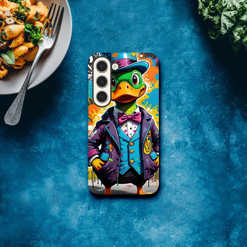 Duck-themed smartphone case for Samsung Tough Case Gangster Duck Swagger by PixiOnyx