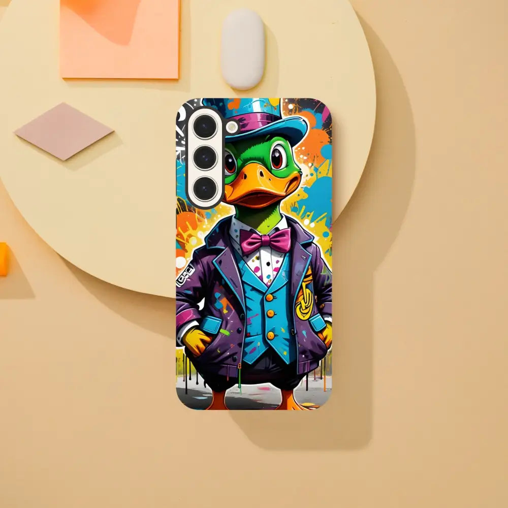 Duck-themed phone case for Samsung Tough Case Gangster Duck Swagger by PixiOnyx