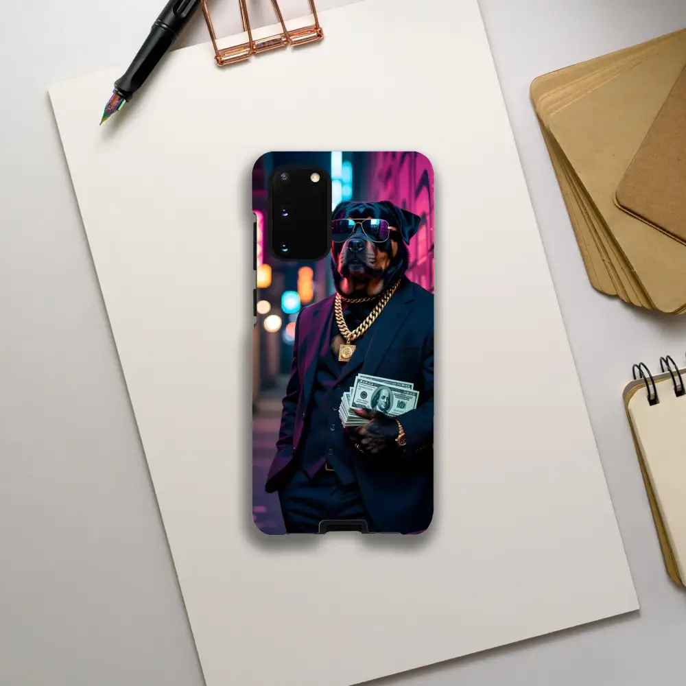 Samsung Tough Case featuring a dog in a suit from PixiOnyx Urban Armor