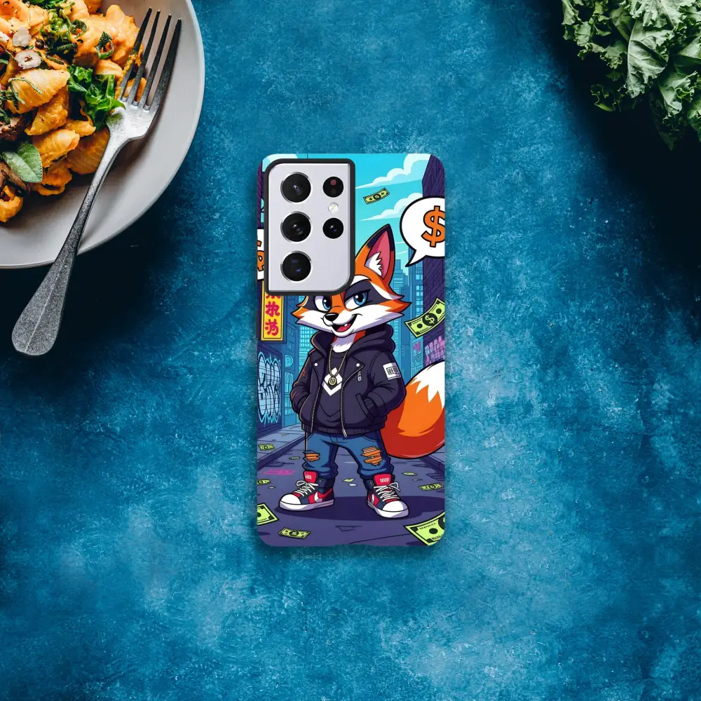 Cartoon fox phone case for Samsung Tough Case Street Hustle Fox PixiOnyx Alley Edge