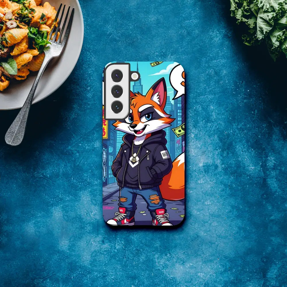 Samsung Tough Case Street Hustle Fox with Cartoon Fox Design for Smartphone Protection