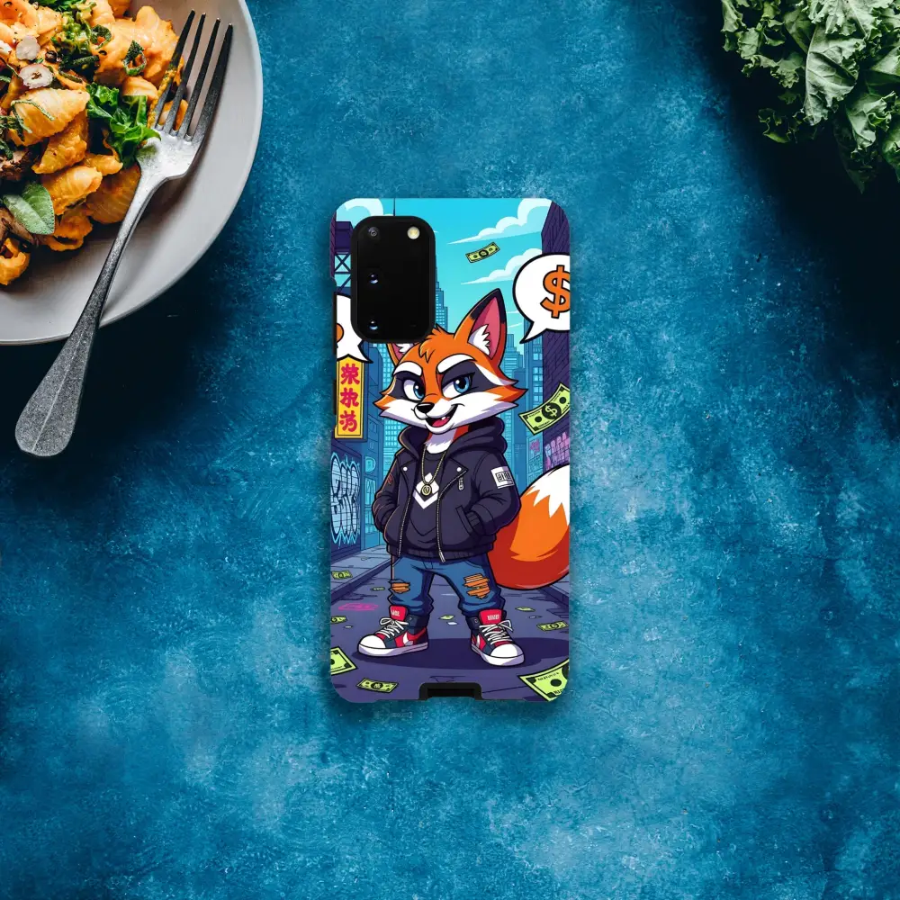 Cartoon fox phone case for Samsung Tough Case Street Hustle Fox by PixiOnyx Alley Edge