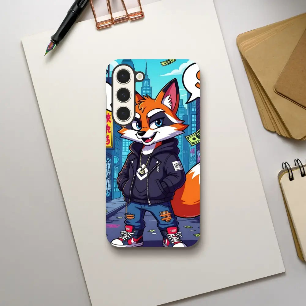 Cartoon fox phone case for Samsung Tough Case Street Hustle Fox PixiOnyx Alley Edge