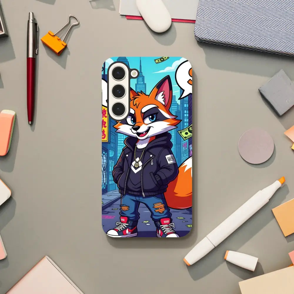 Cartoon fox phone case for Samsung Tough Case Street Hustle Fox PixiOnyx Alley Edge