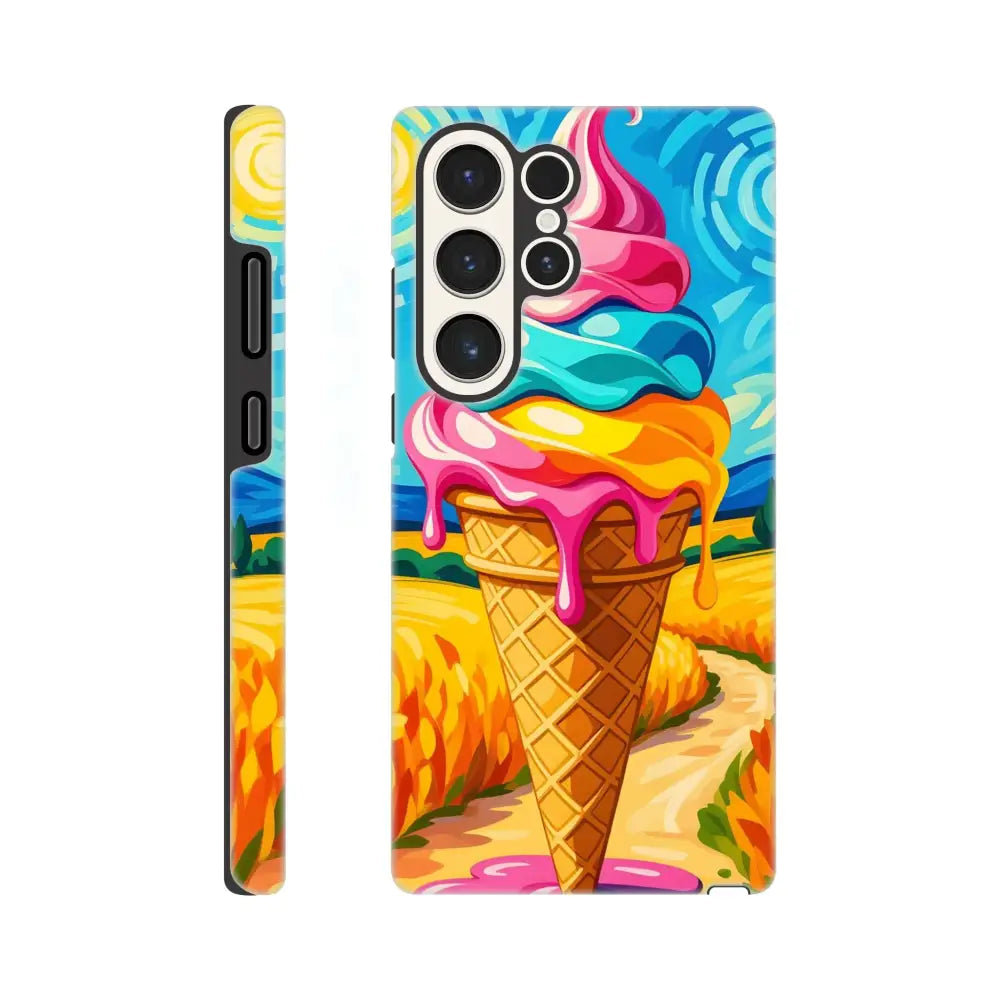 Colorful ice cream cone phone case for Samsung Tough Case Sunlit Swirl of Pastoral Chaos