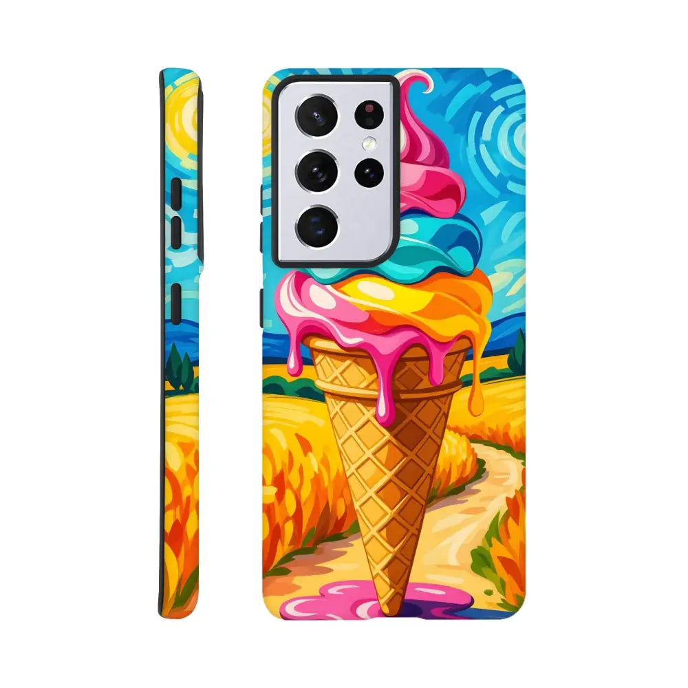 Colorful ice cream-themed Samsung Tough Case Sunlit Swirl of Pastoral Chaos PixiOnyx