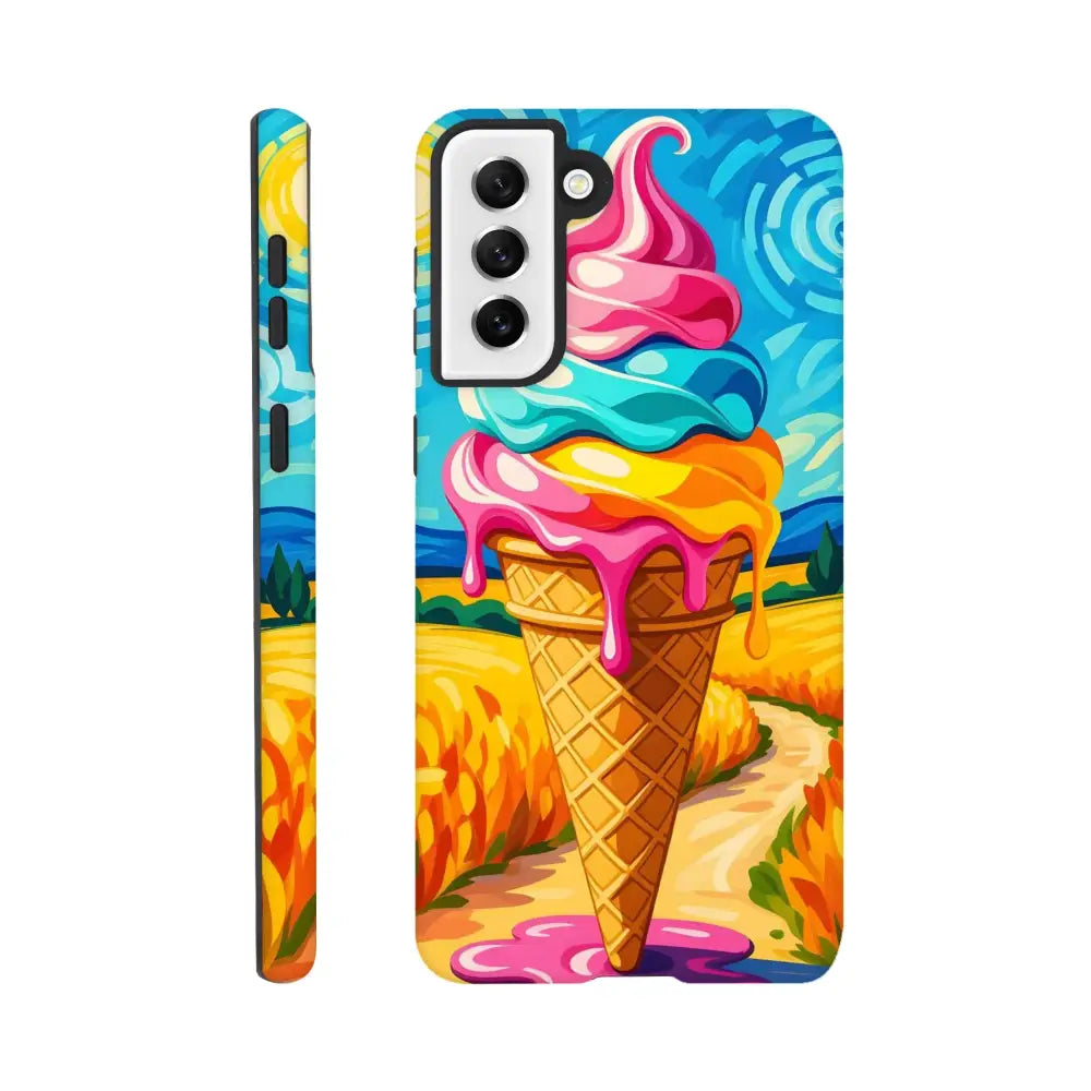 Ice cream cone phone case on Samsung Tough Case Sunlit Swirl of Pastoral Chaos