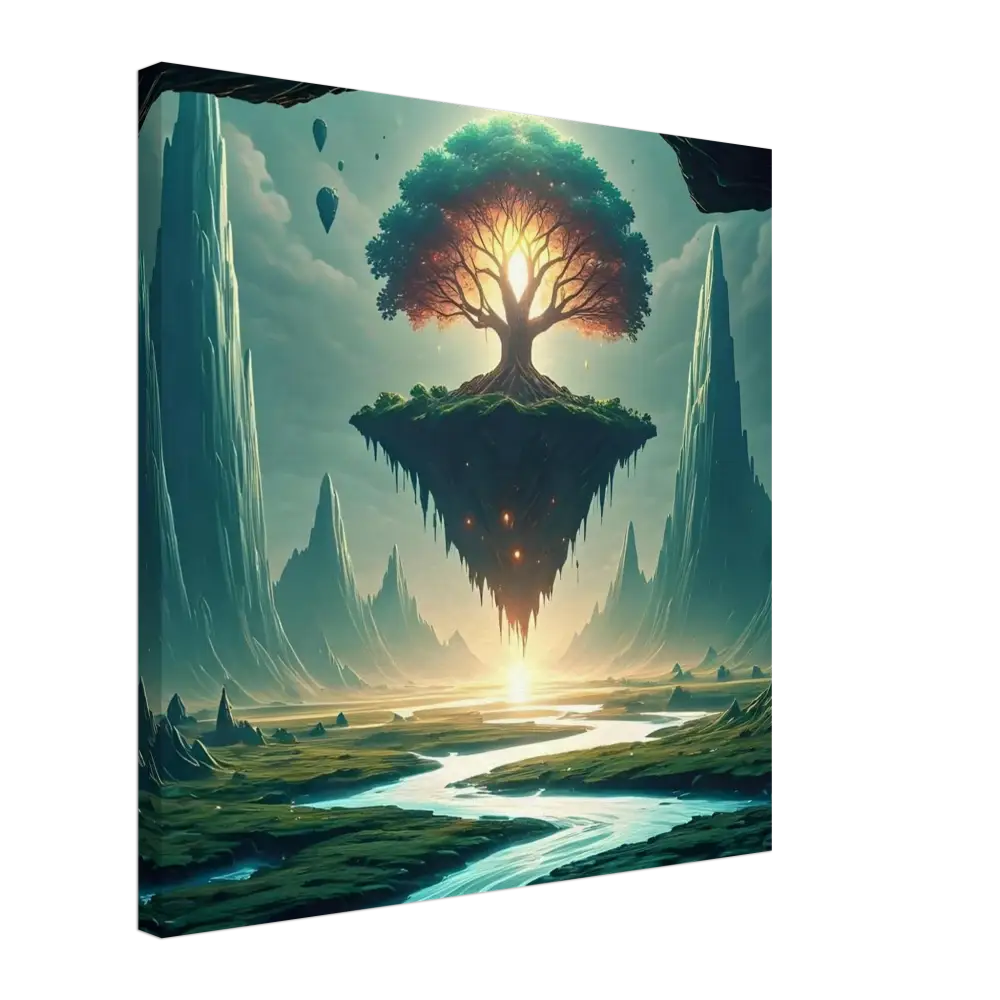 Fantasy landscape canvas art from Sanctuary of the Skyroot Floating Realm Series by PixiOnyx