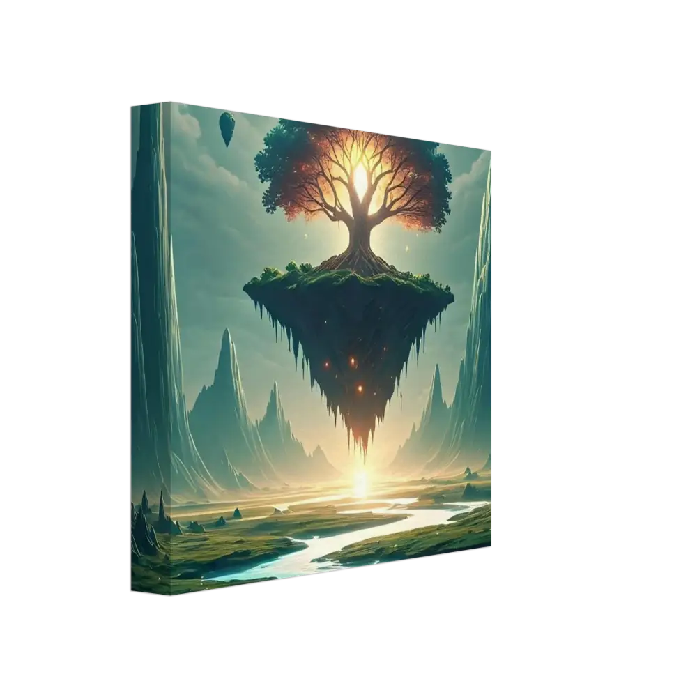 Fantasy landscape canvas art from Sanctuary of the Skyroot PixiOnyx Floating Realm Series