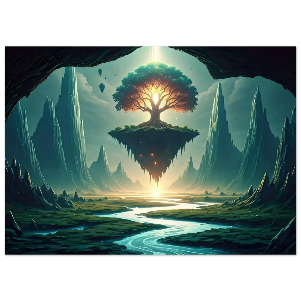 Floating tree island art from Sanctuary of the Skyroot PixiOnyx Dreamscape Print