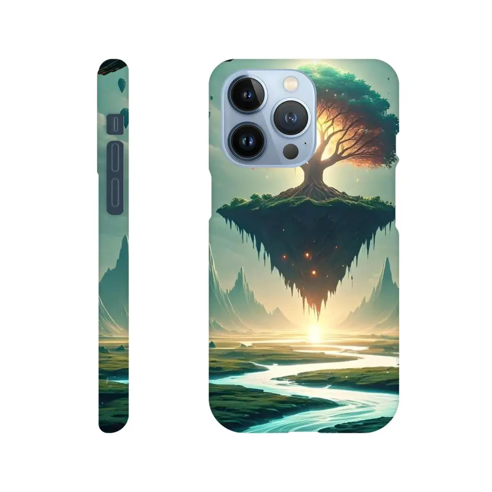 Fantasy landscape phone case showcasing Sanctuary of the Skyroot design for iPhone Slim Case