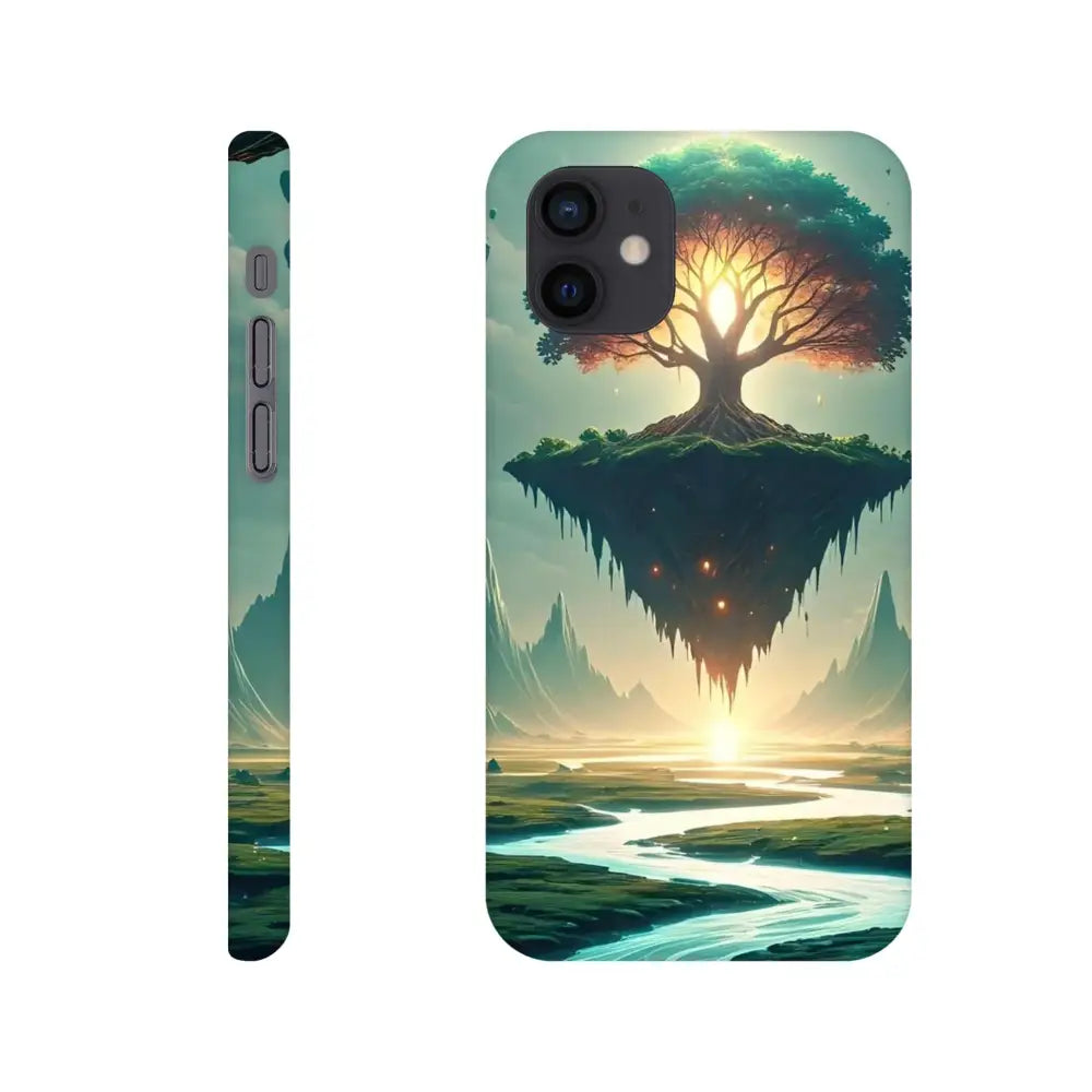 Fantasy landscape phone case featuring a Dreamcore Sanctuary of the Skyroot design for iPhone