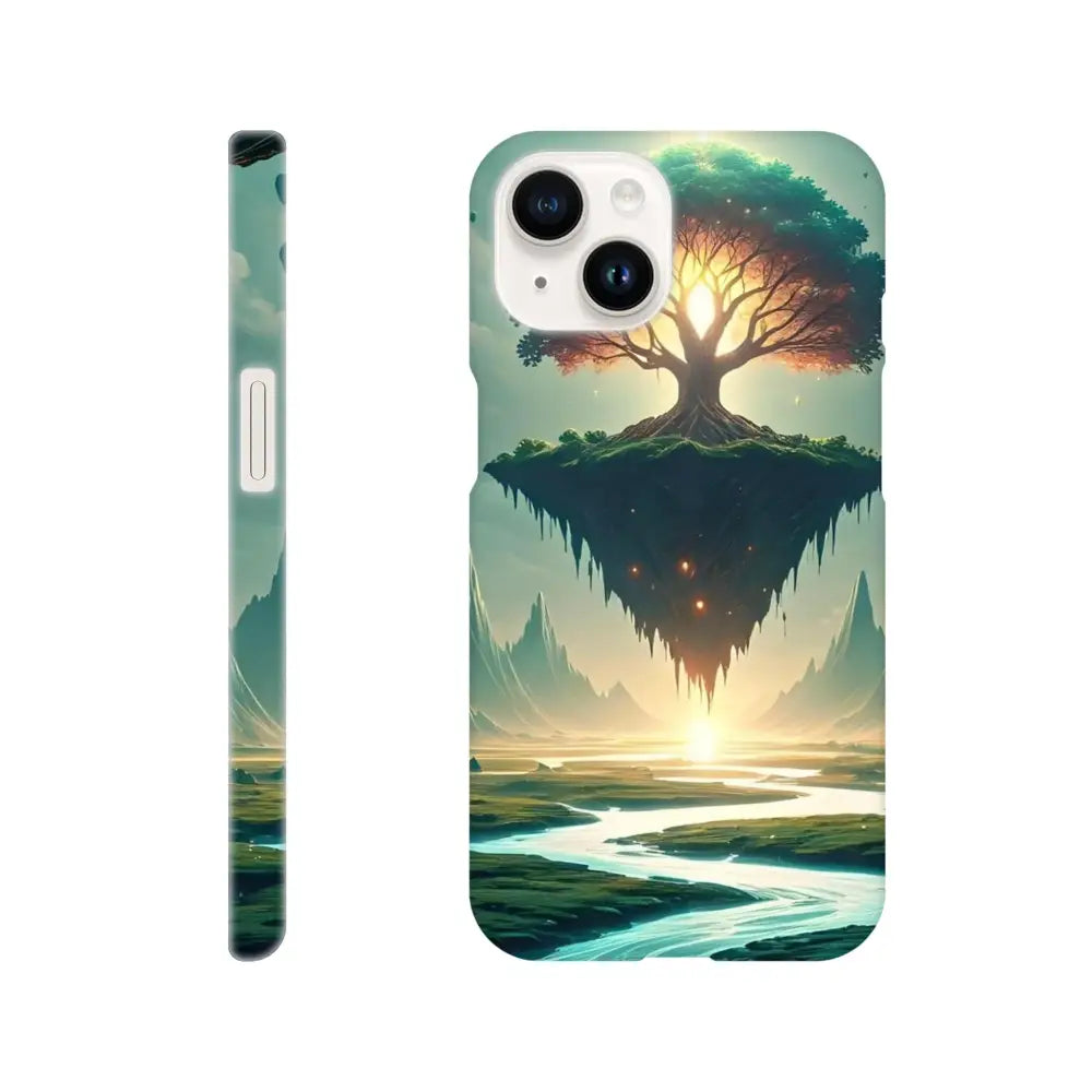 Fantasy landscape phone case featuring Dreamcore imagery for Sanctuary of the Skyroot iPhone shell