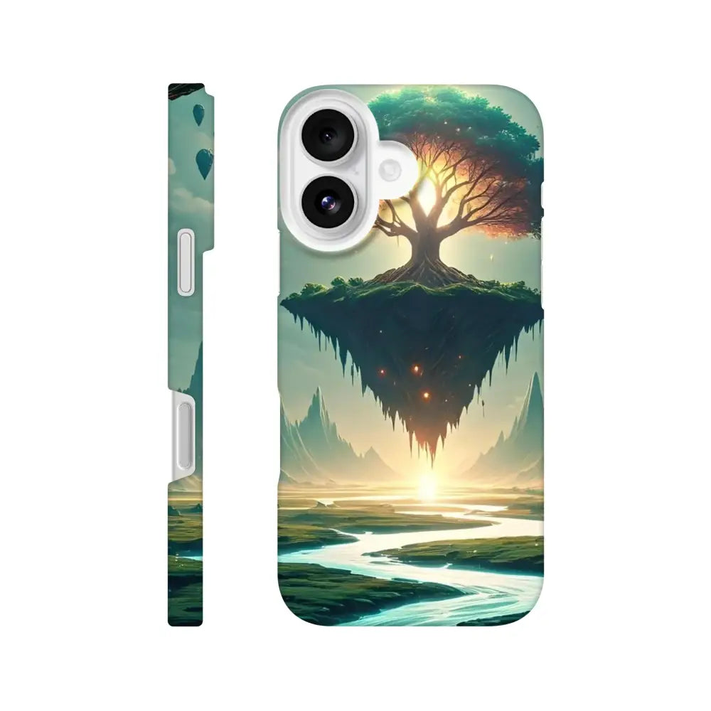 Phone case featuring a fantasy landscape for Sanctuary of the Skyroot iPhone Slim Case PixiOnyx Dreamcore Shell