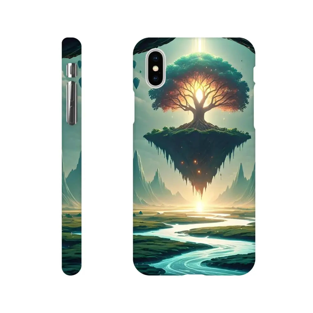Fantasy landscape phone case featuring a Dreamcore Sanctuary of the Skyroot design for iPhone