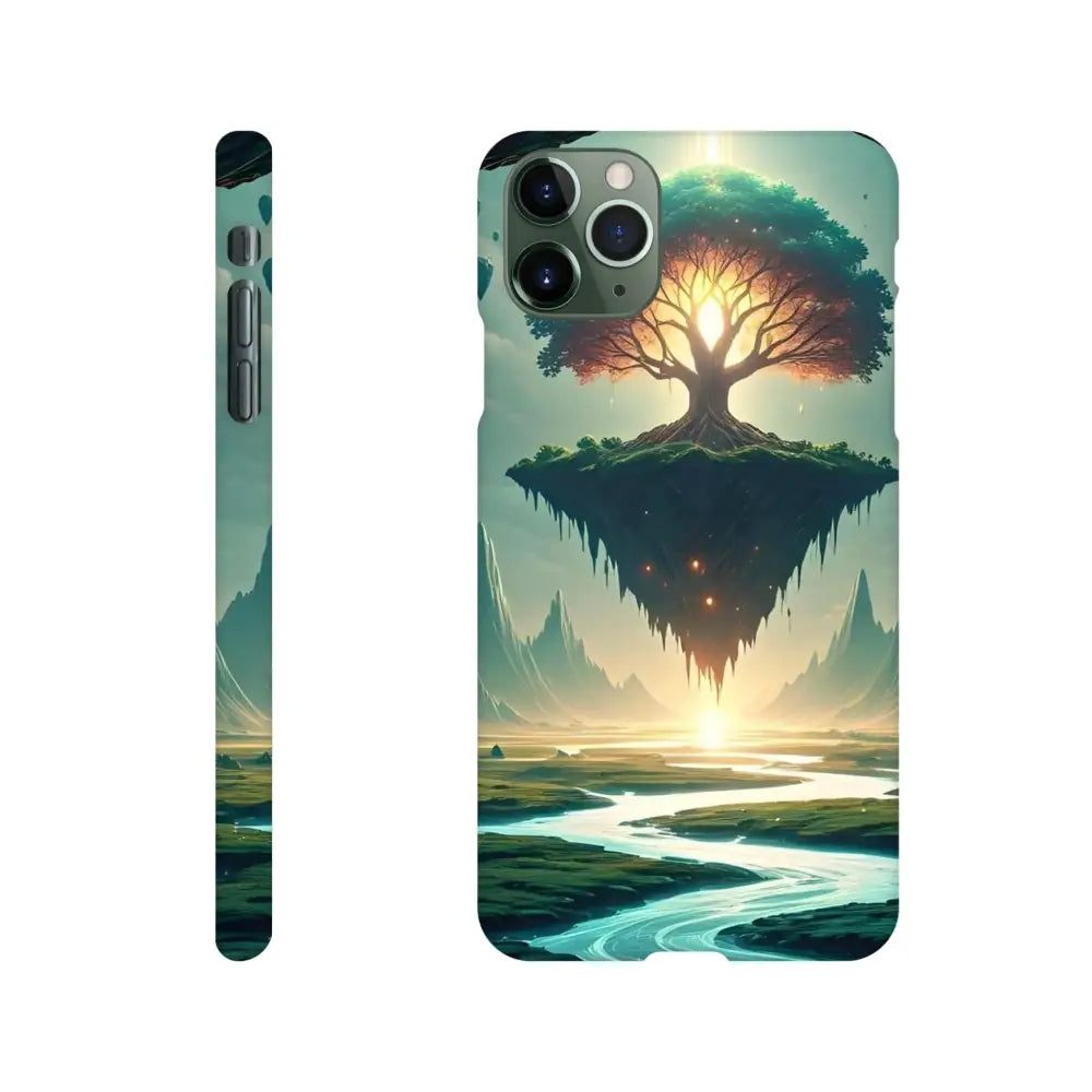 Sanctuary of the Skyroot iPhone Slim Case featuring a fantasy landscape design