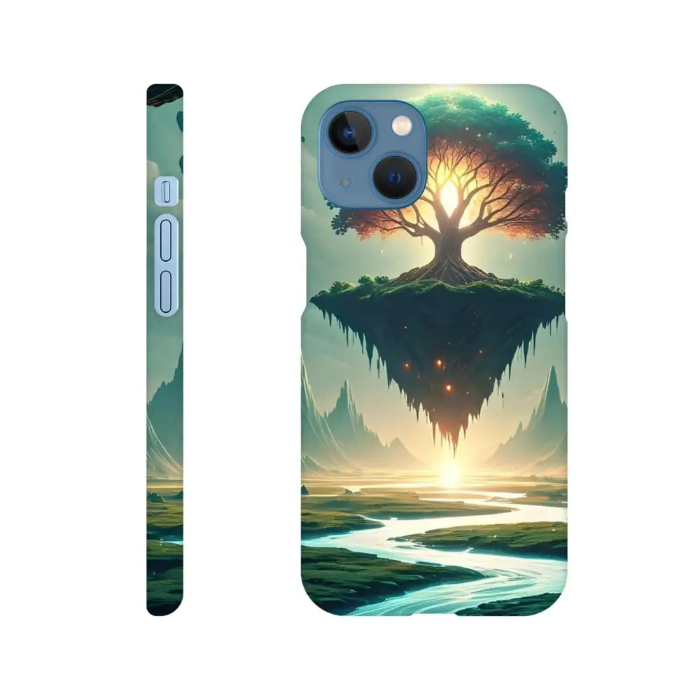 Phone case featuring a fantasy landscape for Sanctuary of the Skyroot iPhone Slim Case PixiOnyx Dreamcore Shell
