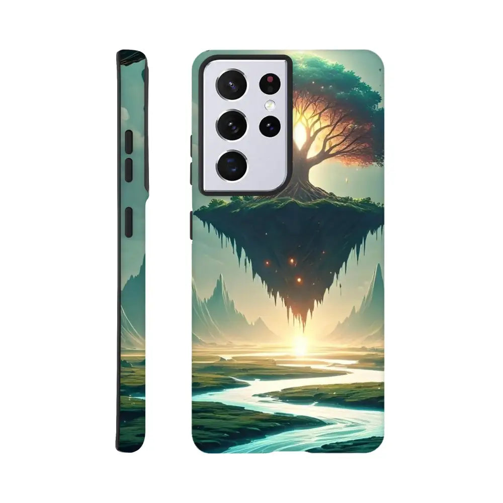 Fantasy landscape phone case featuring Sanctuary of the Skyroot design for Samsung Tough Case
