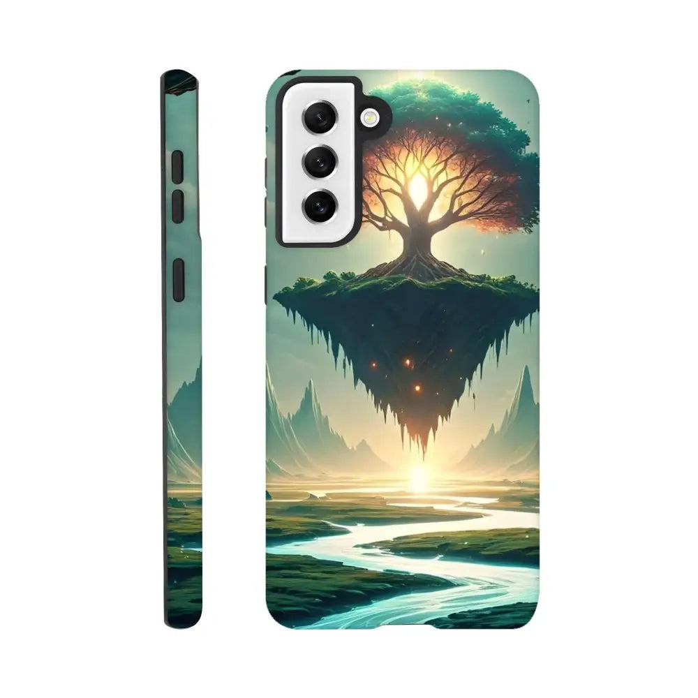 Smartphone case featuring a fantasy landscape design for Samsung Sanctuary of the Skyroot