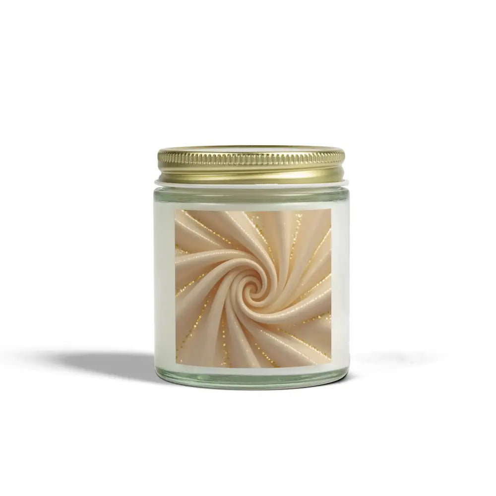 Scented Candle in Glass Jar with Gold Lid from PixiOnyx Cashmere Musk collection
