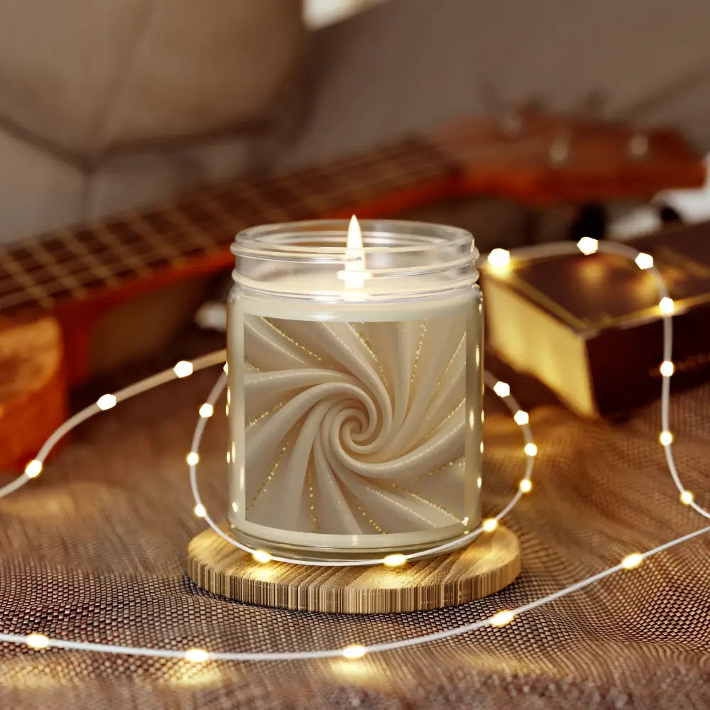 Swirl-patterned scented candle from PixiOnyx Cashmere Musk collection
