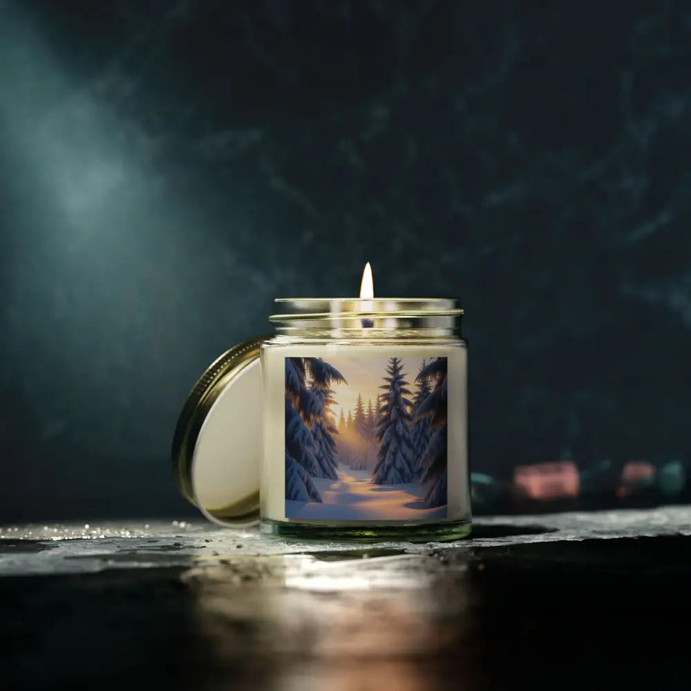 Winter forest candle from PixiOnyx Winter Glow with Fraser Fir scent and warm glow