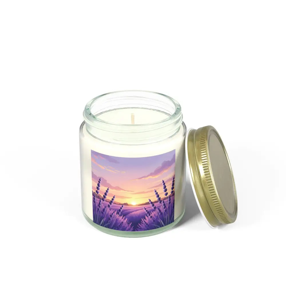 Lavender field scented candle from PixiOnyx Aromatherapy Glow for relaxing ambiance